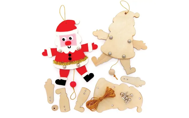 Santa Wooden Dancing Puppet Decoration Kits Pack Of 5 Christmas Crafts