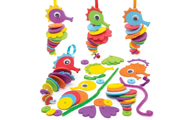 Seahorse Stacking Kits Pack Of 6 Foam Crafts For Kids - 6 Assorted Foam Colours product image