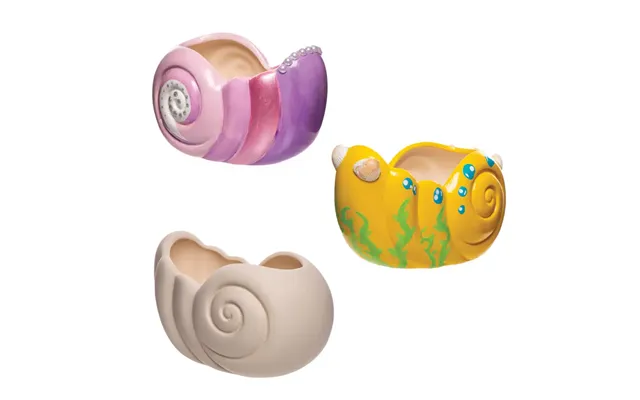 Seashell Ceramic Flowerpots Box Of 2 Nature Craft Kits