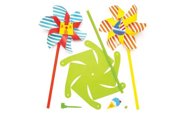 Seaside Windmill Kits Pack Of 6 Nature Craft Kits 3 Colourways - Pink Green, Blue Red & Orange Yellow