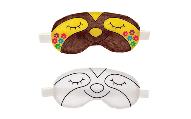 Sleepy Sloth Colour-in Fabric Eye Masks Pack Of 2 Design With Fabric Paints & Pens - Cotton
