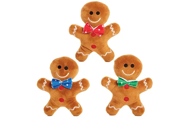 Soft Cuddly Gingerbread Men Pack Of 3 Christmas Soft Toys - Stocking Fillers
