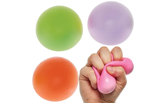 Squishy Sensory Balls Pack Of 4 4 Assorted Colours - Pink, Purple, Green & Orange