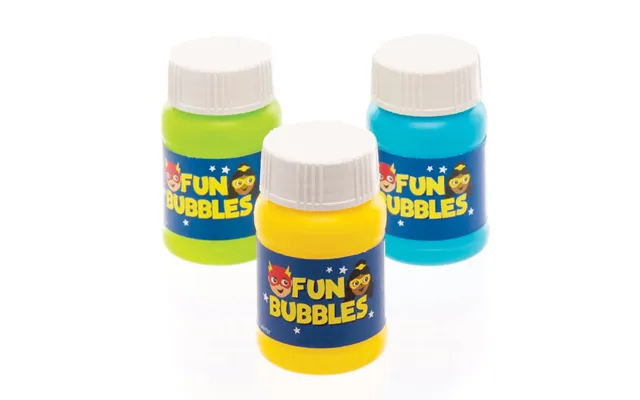 Star Hero Blow Bubbles Pack Of 8 Party Bag Fillers, 4 Assorted Colours - Purple, Yellow, Green & Blue