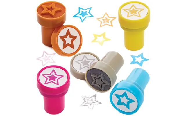 Star Self-inking Stampers Pack Of 10 5 Assorted Ink Colours - Party Bag Fillers product image