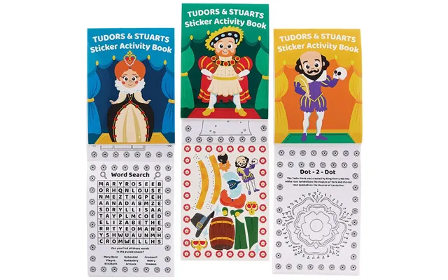 Tudors & Stuarts Sticker Activity Books Pack Of 8 Creative Play Toys