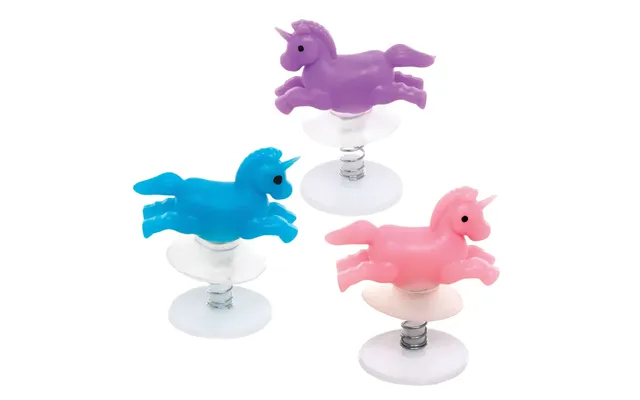 Unicorn Jump-ups Pack Of 6 Pocket Money Toys 3 Assorted Colours - Pink, Blue & Purple