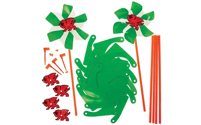 Welsh Flag Windmill Kits Pack Of 6