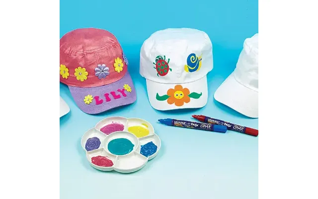 White Cotton Caps Pack Of 2 Decorate & Personalise - One Size Fits Most Heads