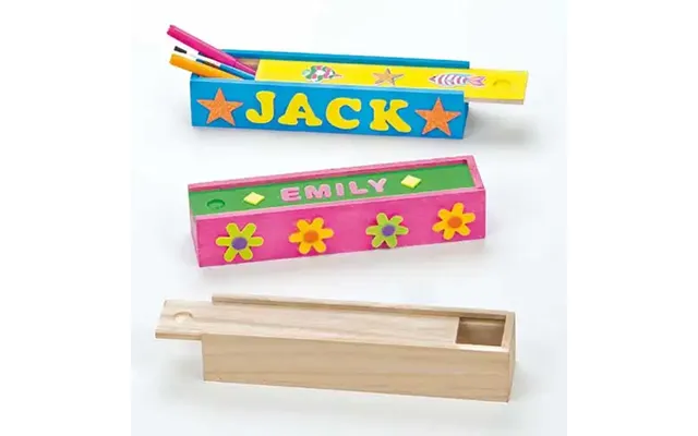 Wooden Pencil Boxes Pack Of 4 Art Craft Kits