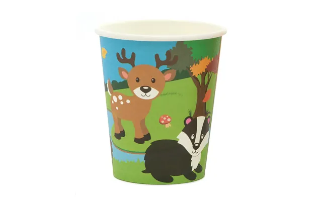Woodland Animals Party 256ml Paper Cups Pack Of 10 Party Tableware - Matching Party Supplies Available
