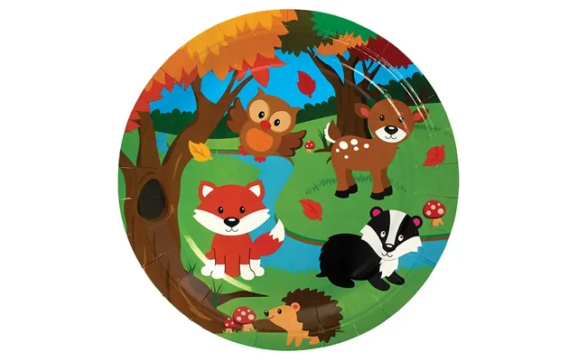 Woodland Animals Party Plates Pack Of 10 Party Tableware