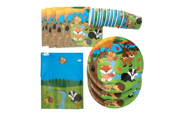 Woodland Animals Tableware Party Pack Per Set Party Tableware
