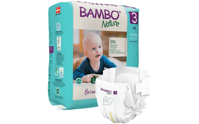Bambo Nature Nappies - Size 3 4-8kg 9-18lbs