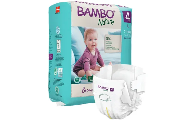 Bambo Nature Nappies - Size 4 7-14kg 15-31lbs