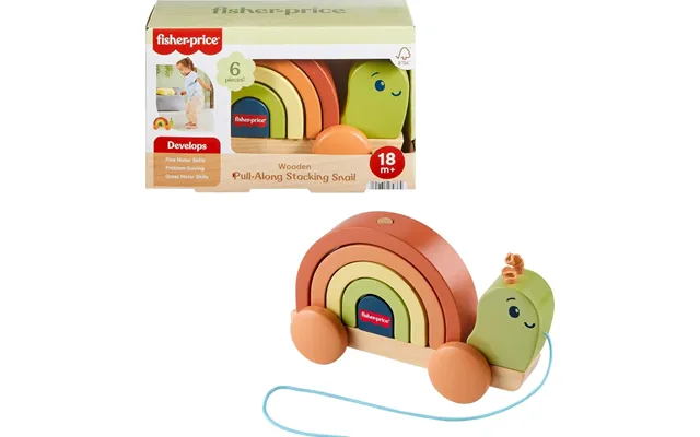 Fisher-price Tiny Garden Wooden Pull-along Stacking Snail Toddler