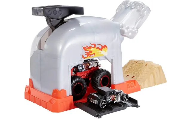 Hot Wheels Monster Truck Pit And Launcher Playset - Team Bone Shaker