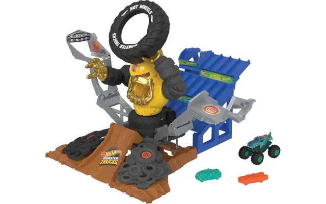 Hot Wheels Monster Trucks Arena Smashers Mega-wrex Vs Crushzilla Takedown Playset