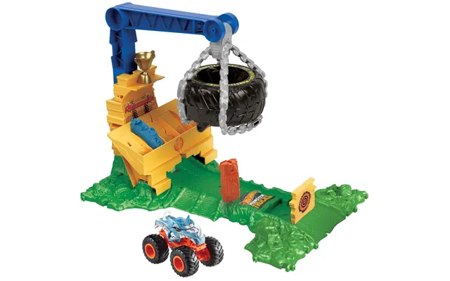 Hot Wheels Monster Trucks Arena Smashers Rhinomite Chargin’ Challenge Playset