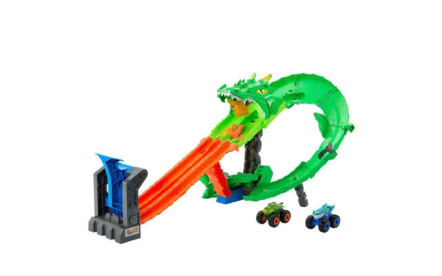 Hot Wheels Monster Trucks Sharks Vs. Dinos Dragon Destruction Playset