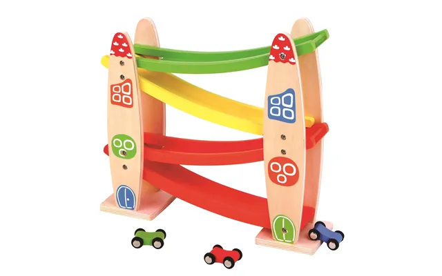 Lelin Wooden Rolling Rocket Car Racing Ramp