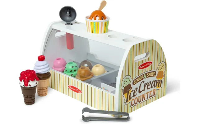 Melissa & Doug Wooden Ice Cream Counter Set