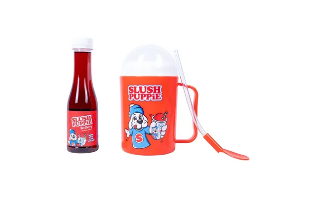 Slush Puppie Making Cup And Red Cherry Syrup