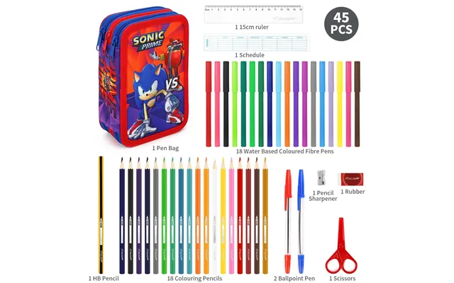 Sonic The Hedgehog Filled Pencil Case