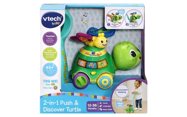 Vtech Baby 2-in-1 Push & Discover Turtle