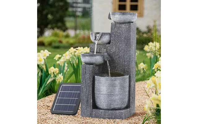 4 Tier Bowl Outdoor Solar Powered Water Fountain Decor