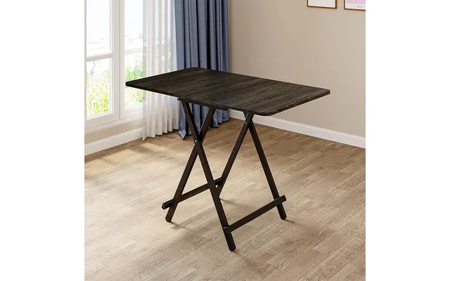 Black 100x60cm Folding Wooden Dining Table