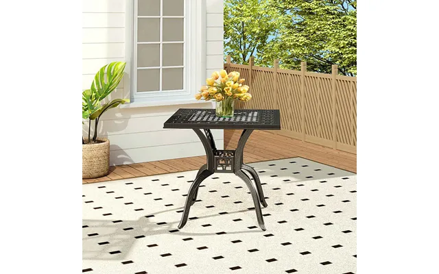 Black Cast Aluminum Outdoor Dining Table