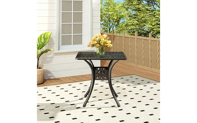Black Cast Aluminum Square Outdoor Dining Table