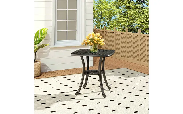 Black Square Cast Aluminum Outdoor Bistro Table