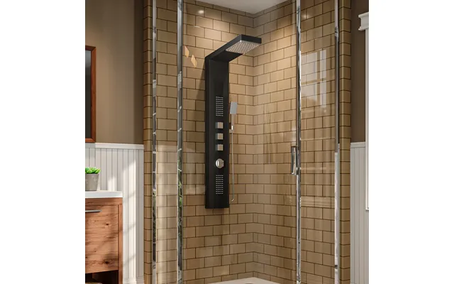 Black Stainless Steel Exposed Shower Tower Panel