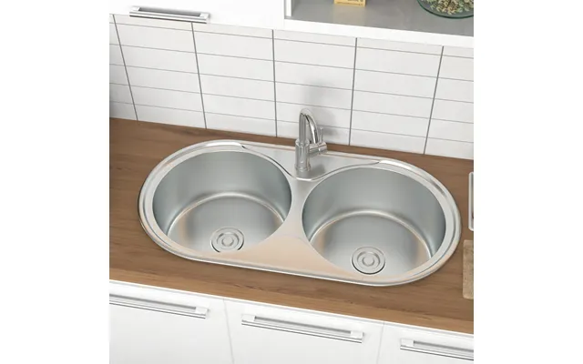 Catering Stainless Steel Double Kitchen Sink Laundry Topmount Round