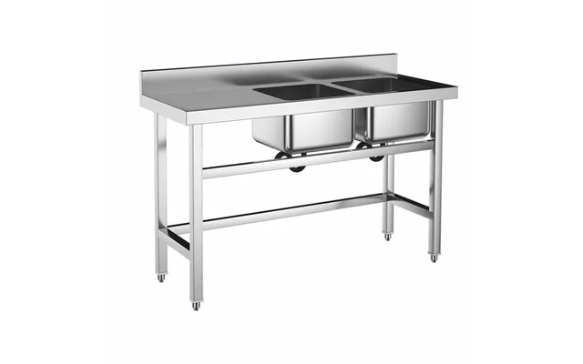 Commercial Work Sink 2 Compartment Stainless Steel With Left Drainboard