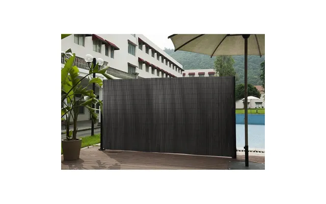Dark Grey Pvc Fence Screen Bamboo Mat Border Panel Garden Wall Privacy Protect 1