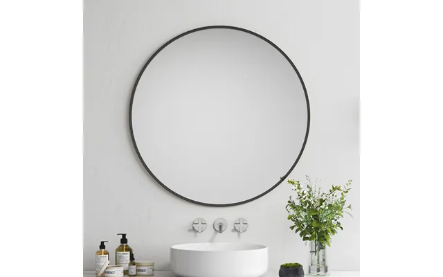 Dia 80cm Bathroom Mirror Black Framed Nordic Round Mirror