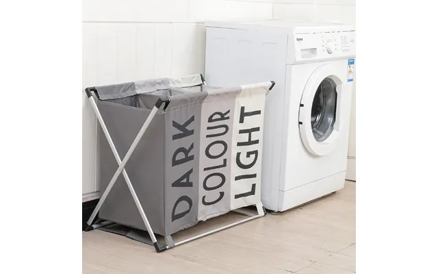 Foldable Laundry Basket 3 Sectional Clothes Sorter