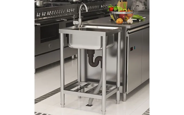 Free Standing Stainless Steel Commercial Sink With Shelf
