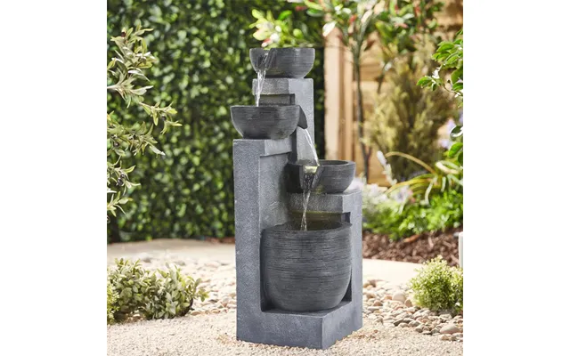 Garden Outdoor Solar Powered 4 Bowl Water Fountain Decor