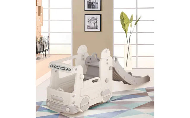 Gray Kids Home Functional Slide With Bus