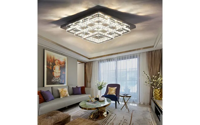 Modern Led Ceiling Light Crystal Chandelier Lamp 70cm Cool White