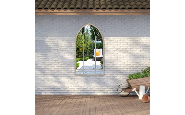 Modern Metal Arched Garden Decorative Framed Window Mirror