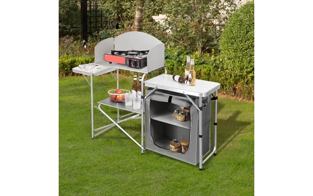 Outdoor Protable Camp Kitchen With Zippered Storage