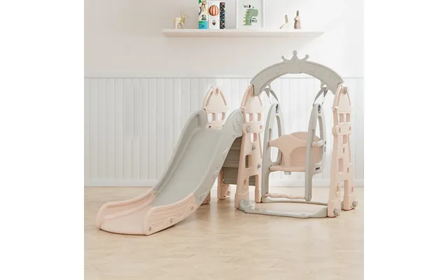 Pink Toddler Plastic Swing Slide Climber Playset