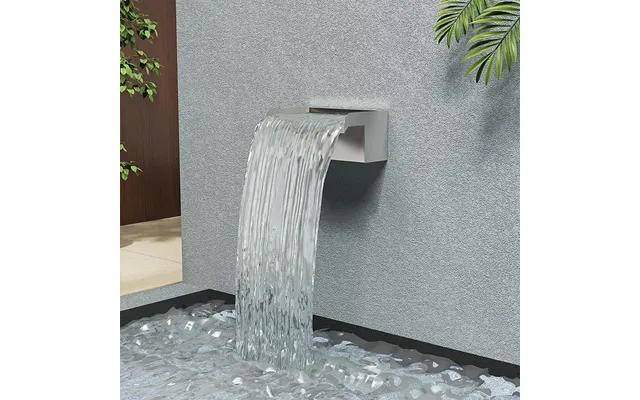 Silver 20cm Garden Pool Stainless Steel Waterfall