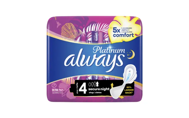 Always Platinum Size 4 Secure Night - 7 Pcs