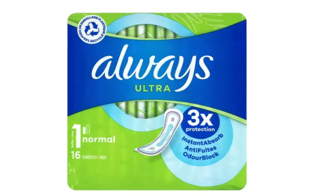 Always Ultra Normal Day Size 1 Sanitary Pads 16 Pcs